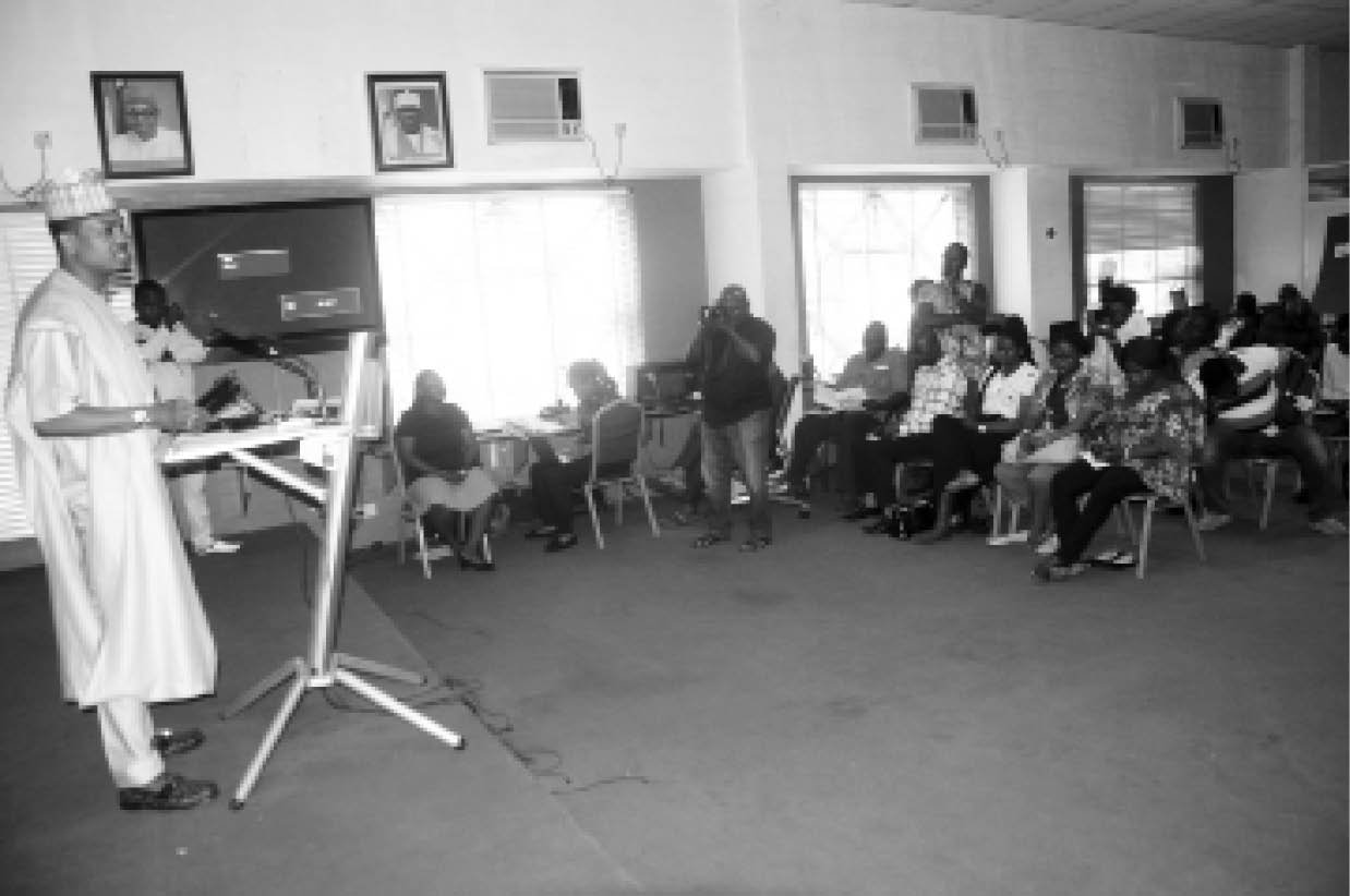 Member of the House of Representatives, Hon. Shina Pellet, briefing the house of Representatives press corps over the motions on the raping of children in Nigeria, at the National Assembly, yesterday in Abuja. Photo: Mahmud Isa