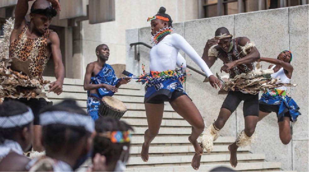 Dance group Likhwezi took part in a protest demanding more help for struggling performers