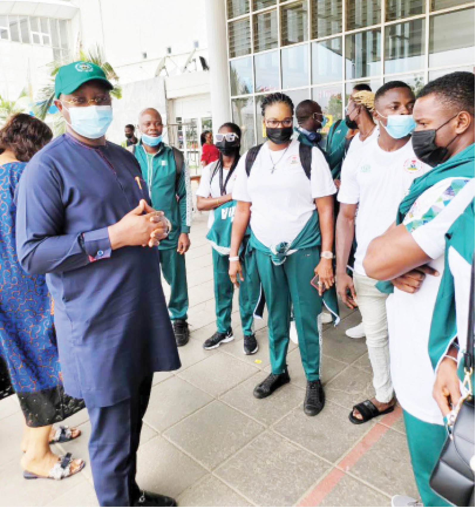 NIGTEQ President, Engr Habu Gumel planting a tree in Abuja Monday