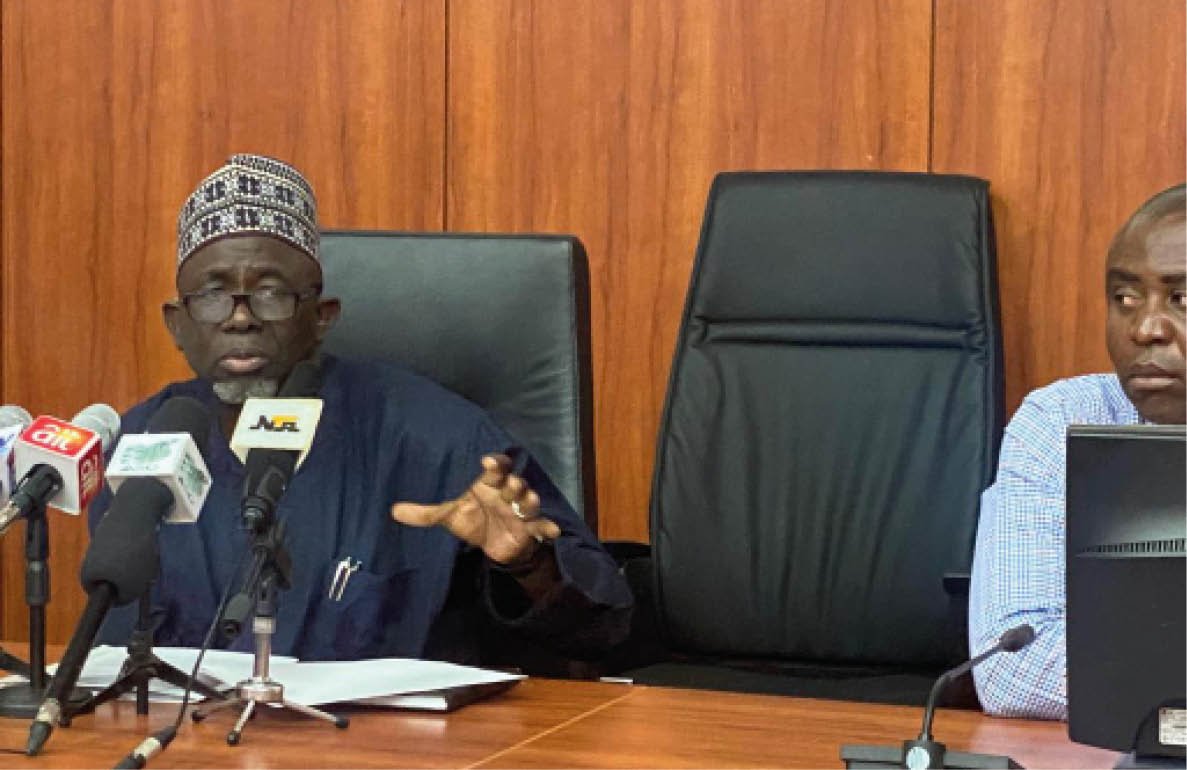 Executive Secretary of the Federal Capital Development Authority (FCDA), Shehu Hadi Ahmad and SSA to FCT Minister on Monitoring, Inspection and Enforcement, Comrade Ikharo Attah, during a joint press briefing on removal of illegal structures and all forms of criminality and criminal elements in the Federal Capital City (FCC), yesterday, in Abuja.