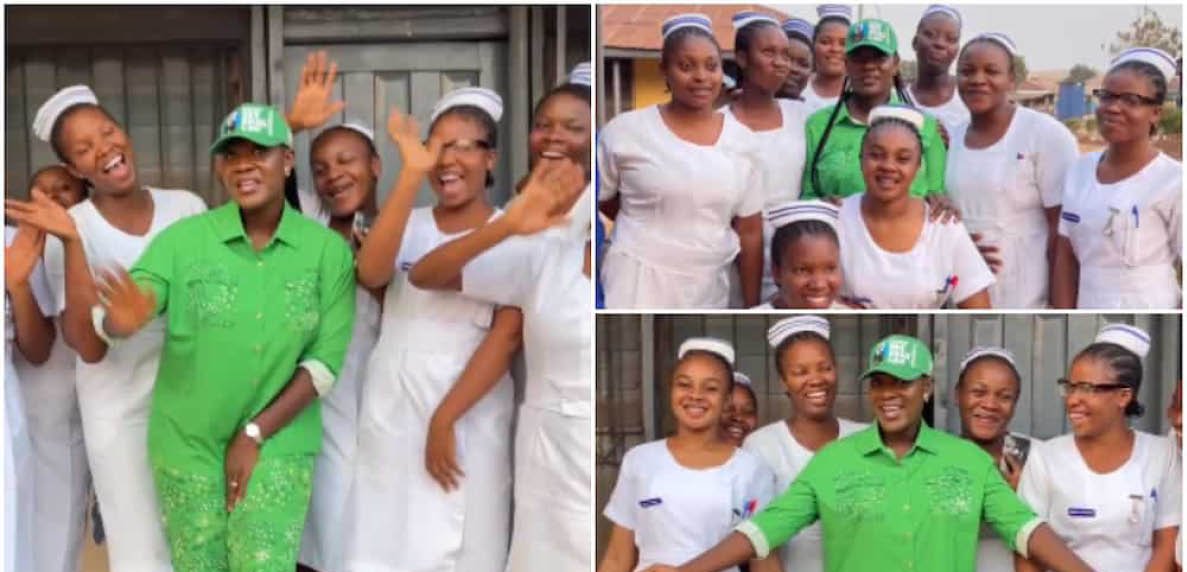 IWD- Mercy Johnson spends special day with nurses