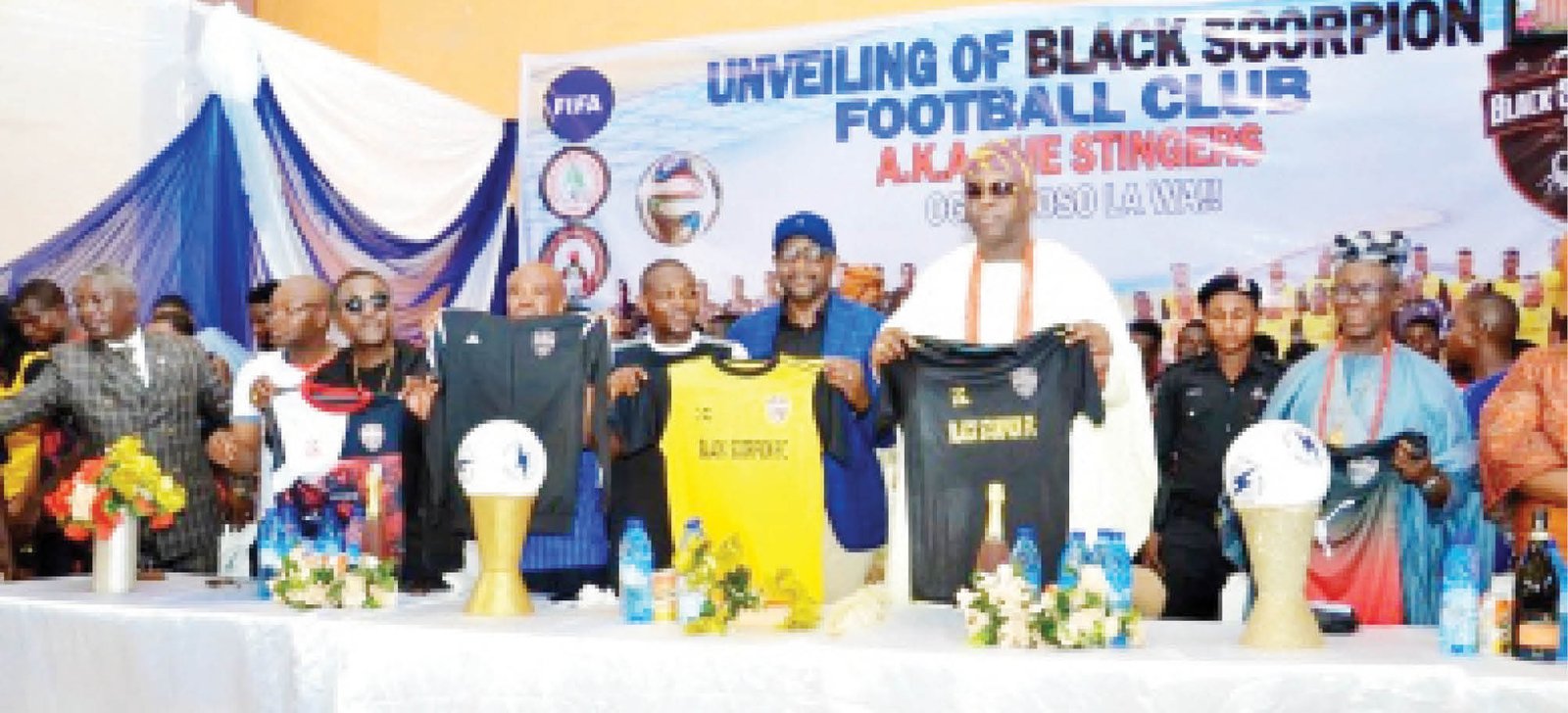 During the unveiling of Black Scorpions FC of Ogbomoso