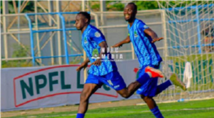 Nasarawa United players celebrating after scoring on Sunday