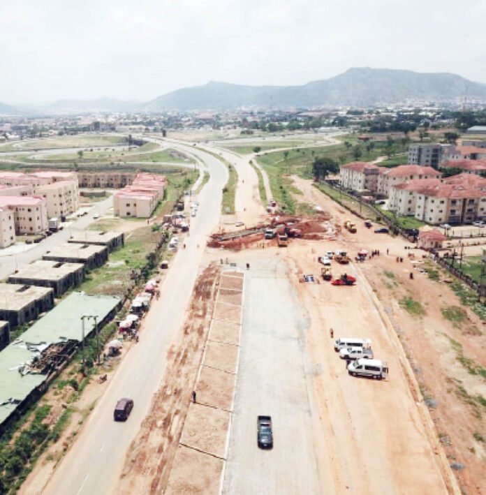 Ongoing construction of a network of roads to the Renewed Hope Estate Karsana, Abuja.