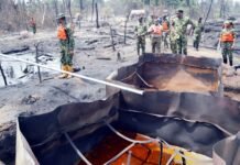 Navy Destroys Illegal Refinery on Rivers–Bayelsa Border, Recovers 8,500 Litres of Petroleum Products