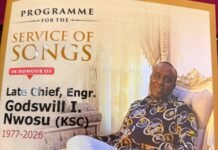Legacy of Generosity: Cathedral Holds Service of Songs for Late Chief Engr. Godswill Nwosu (KSC)