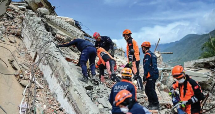 rescuers search for quake survivors